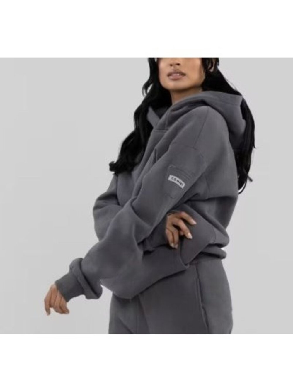 Comfrt Travel Essentials Hoodie Women Size XS NWT Unisex Oversized Steel Gray